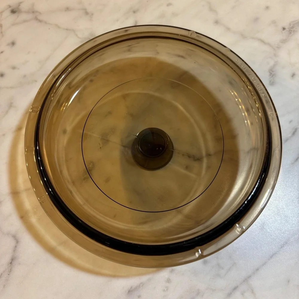 Pyrex Visions Amber Brown Glass Lid PS-10-C for 1.5 Quart Casserole Saucepan